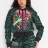 Anchor Rose Relaxed Zip Front Hoodie Anchor Rose Relaxed Zip Front Hoodie