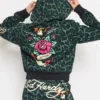 Anchor Rose Relaxed Zip Front Hoodie Anchor Rose Relaxed Zip Front Hoodie