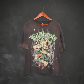 Black Rose Boxy Tee – Sunfade Grey