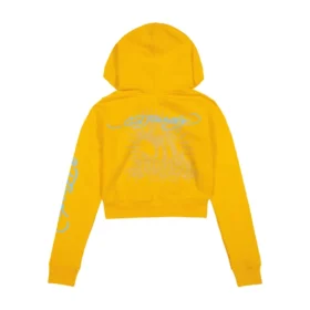 Butterflies Cropped Hoodie – Marigold