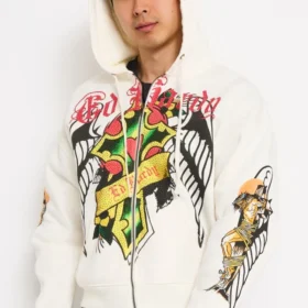Christ Cross Rhinestone Boxy Zip Hoodie