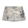 Cross Denim Mini Skirt
