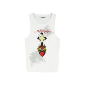 Cross Heart Rhinestone Tank Top