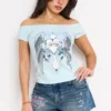 Cross Wings Off Shoulder Top Cross Wings Off Shoulder Top