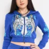 Cross Wings Zip Front Hoodie Cross Wings Zip Front Hoodie