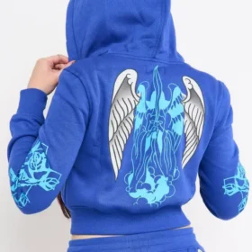 Cross Wings Zip Front Hoodie