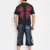 Crosses Puff Print Long Fleece Shorts Crosses Puff Print Long Fleece Shorts