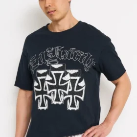 Crosses Rhinestone Boxy Cropped Tee