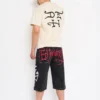 Crosses Rhinestone Mens Long Denim Shorts Crosses Rhinestone Mens Long Denim Shorts