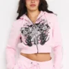 Flame Cross Zip Front Hoodie Flame Cross Zip Front Hoodie