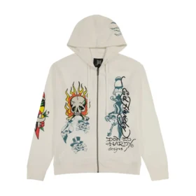 Flame Skull Hoodie – Ivory