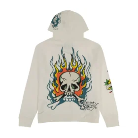 Flame Skull Hoodie – Ivory
