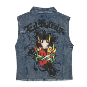 Heart Cross Trucker Denim Vest Heart Cross Trucker Denim Vest