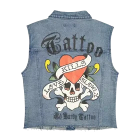 LKS Skull Trucker Denim Vest