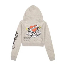 LKS Skull Zip Front Hoodie – Heather Grey