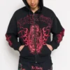 Mary Dragons Rhinestone Boxy Zip Hoodie