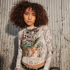 Mesh Layered Dragon Dagger Long Sleeve