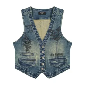 Multi Tattoo Denim Vest Multi Tattoo Denim Vest