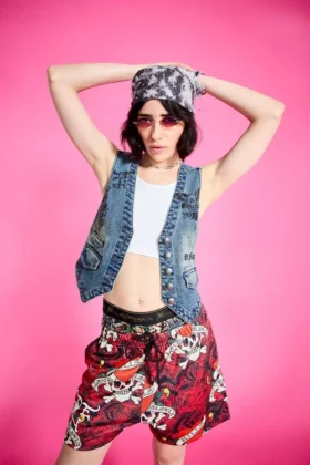 Multi Tattoo Denim Vest Multi Tattoo Denim Vest