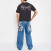 Panteras Embroidered Baggy Wide Leg Jeans Panteras Embroidered Baggy Wide Leg Jeans