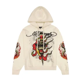 Panther Flame Rhinestone Boxy Fleece Hoodie