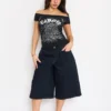 Panther Long Denim Shorts