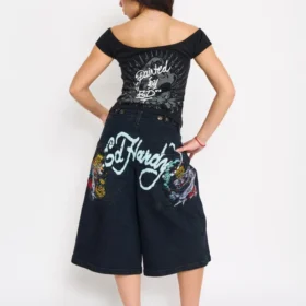 Panther Long Denim Shorts
