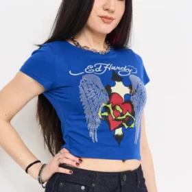 Sacred Heart Wings Rhinestone Baby Tee Sacred Heart Wings Rhinestone Baby Tee